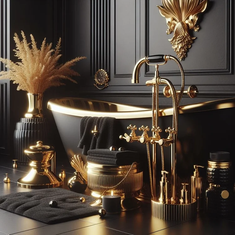 15 Luxurious Black and Gold Bathroom Ideas for Elegance