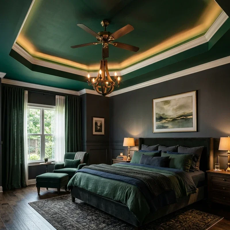 Dark Master Bedroom Tray Ceiling Ideas