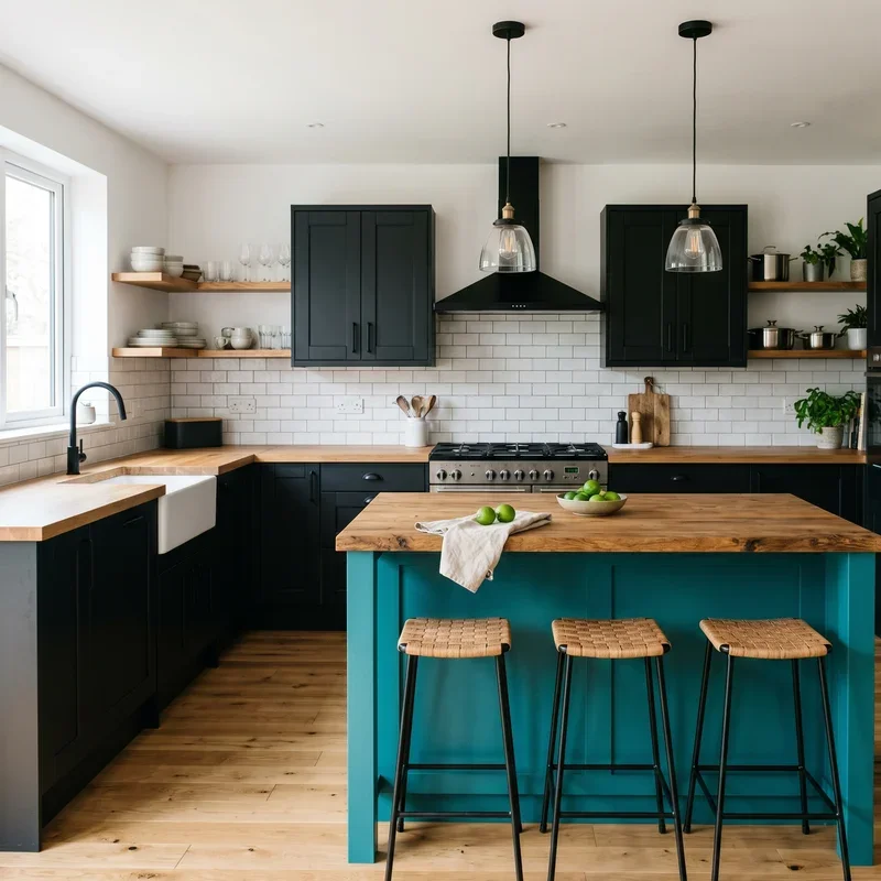 Black and Teal Kitchen Ideas