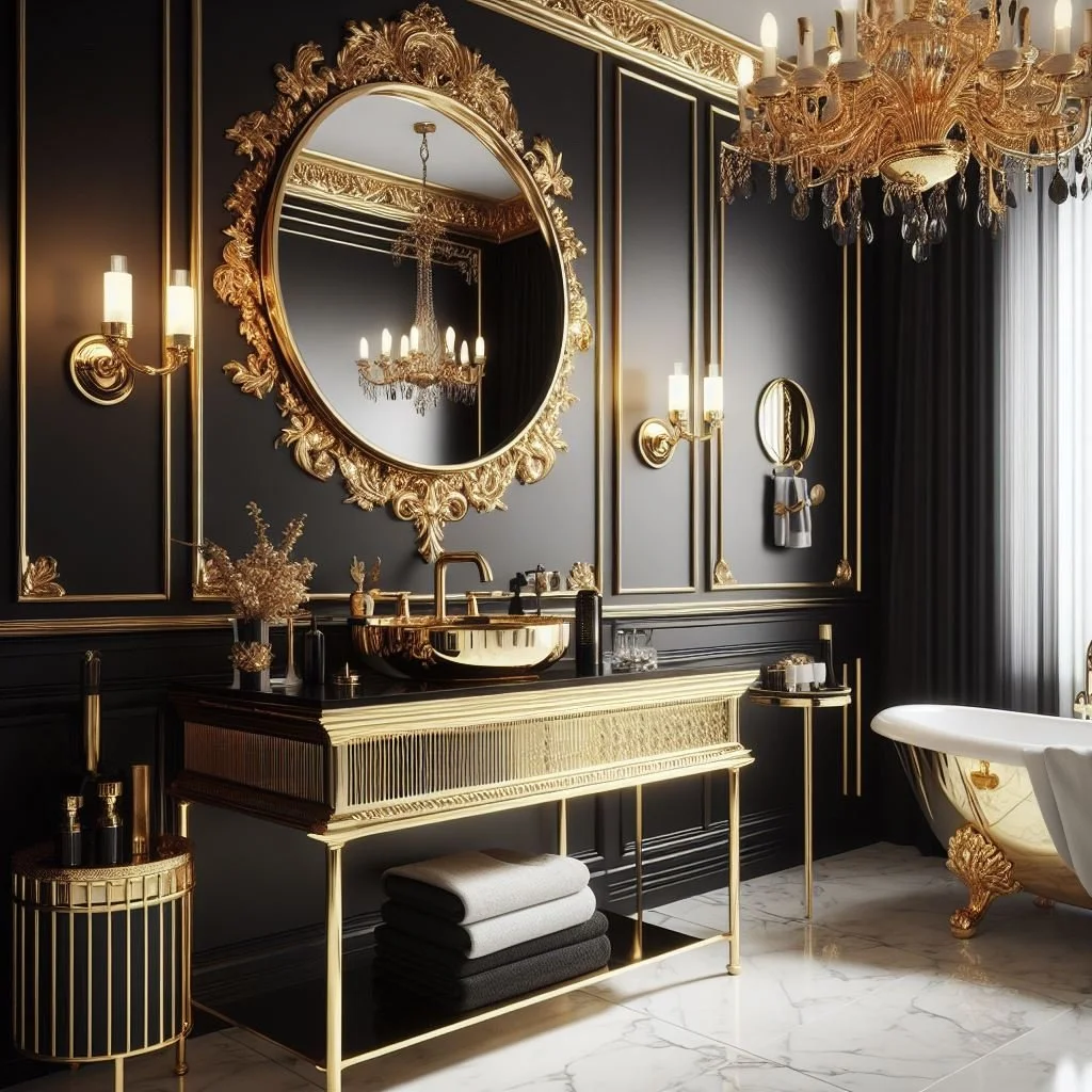 15 Luxurious Black and Gold Bathroom Ideas for Elegance