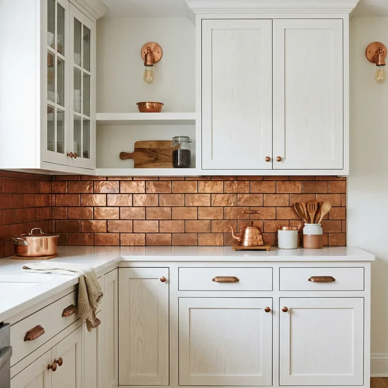 White and Copper Kitchen Ideas