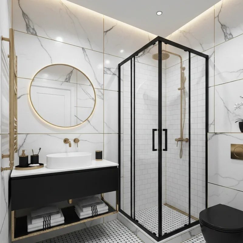 Black White and Gold Bathroom Ideas