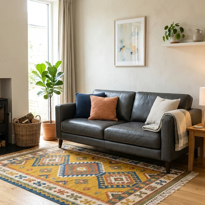 Dark Grey Leather Sofa Living Room Ideas