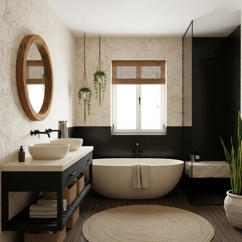 Black and Cream Bathroom Ideas