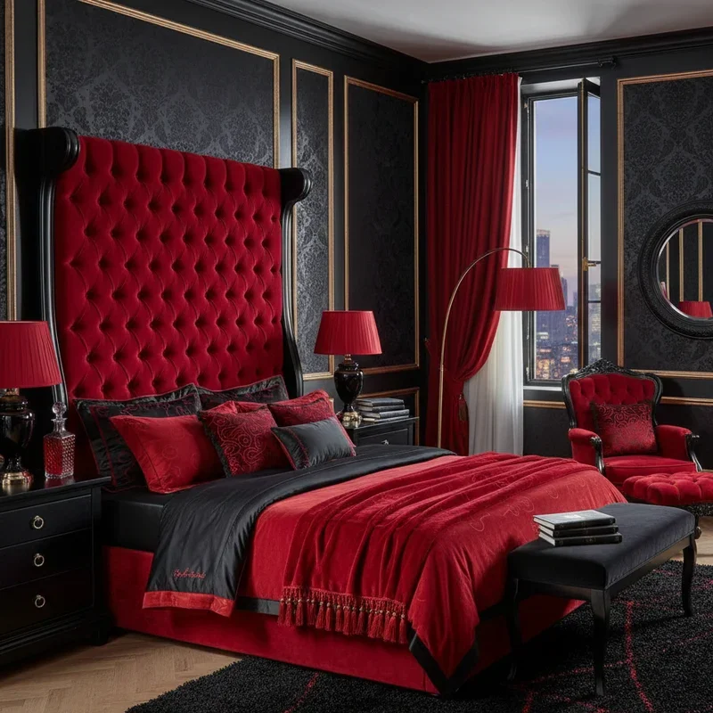 Red and Black Bedroom Ideas