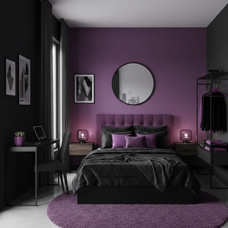 Purple and Black Bedroom Ideas