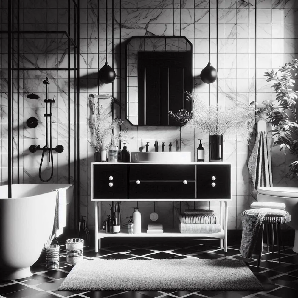 15 Chic Black and White Bathroom Decor Ideas