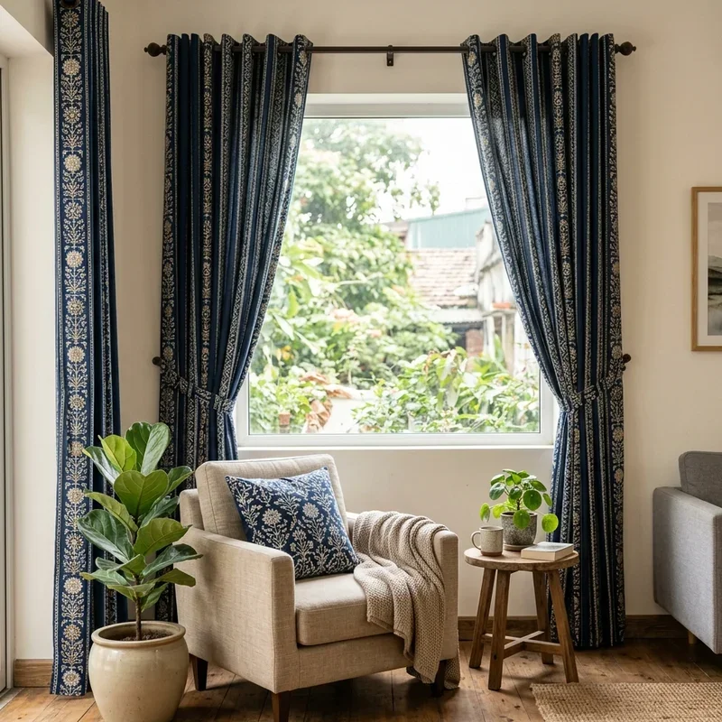 Navy Blue Curtains Living Room Ideas