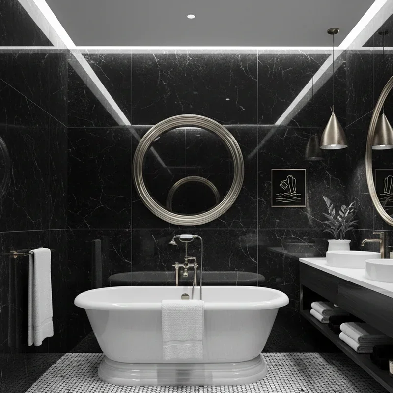 Black White and Gold Bathroom Ideas