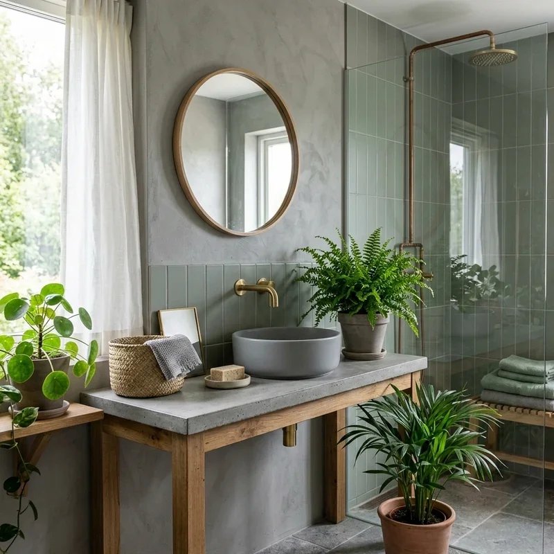 Grey and Green Bathroom Ideas