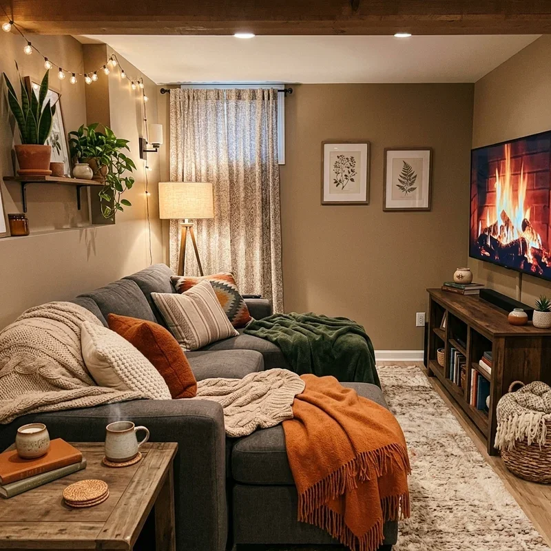 Cozy Basement TV Room Ideas