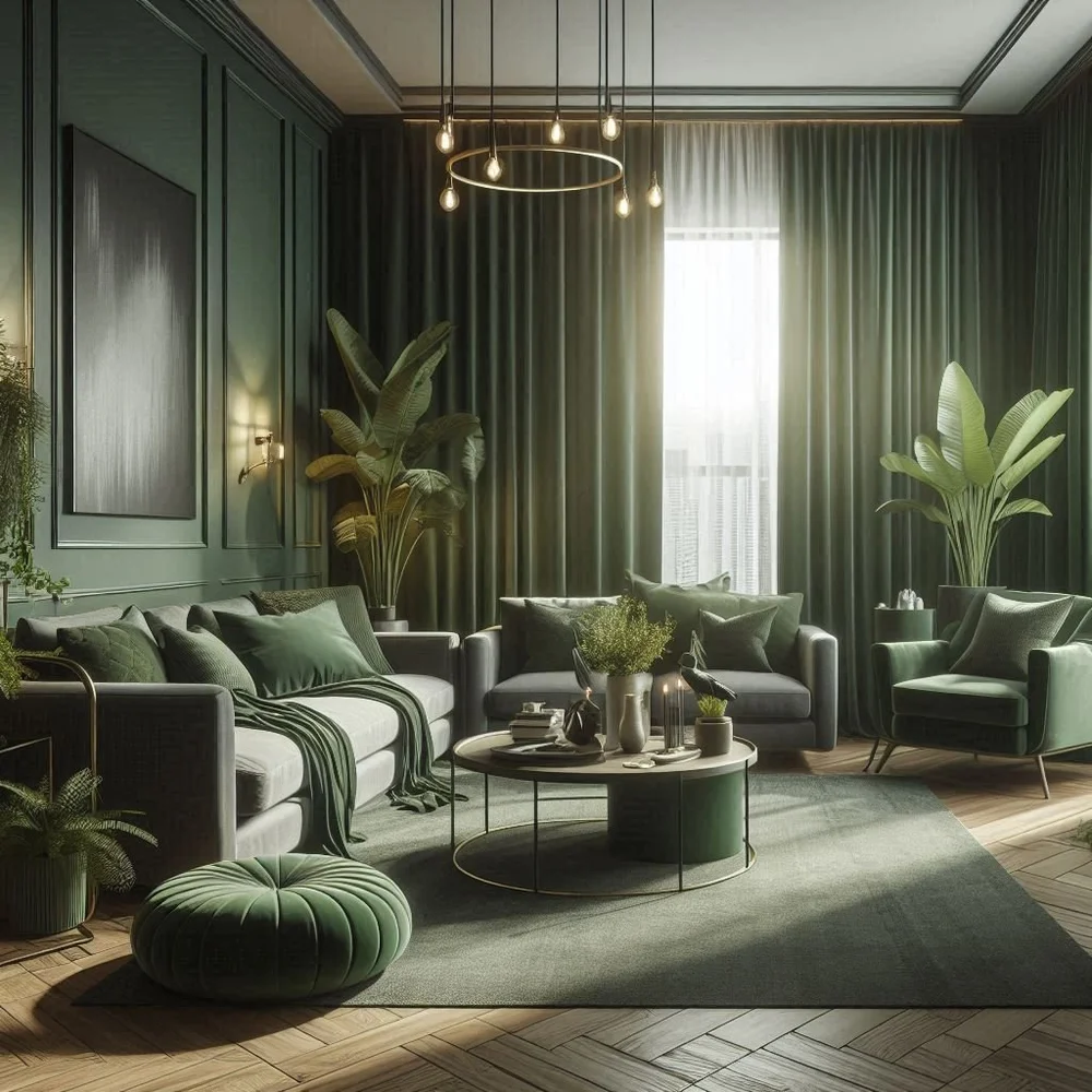 15 Forest Green Dark Green Living Room Ideas