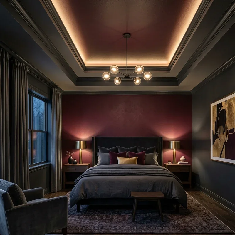 Dark Master Bedroom Tray Ceiling Ideas