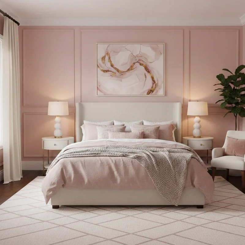 Pink and Cream Bedroom Ideas