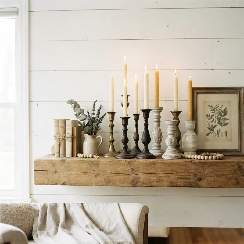 Farmhouse Living Room Shelf Decor Ideas