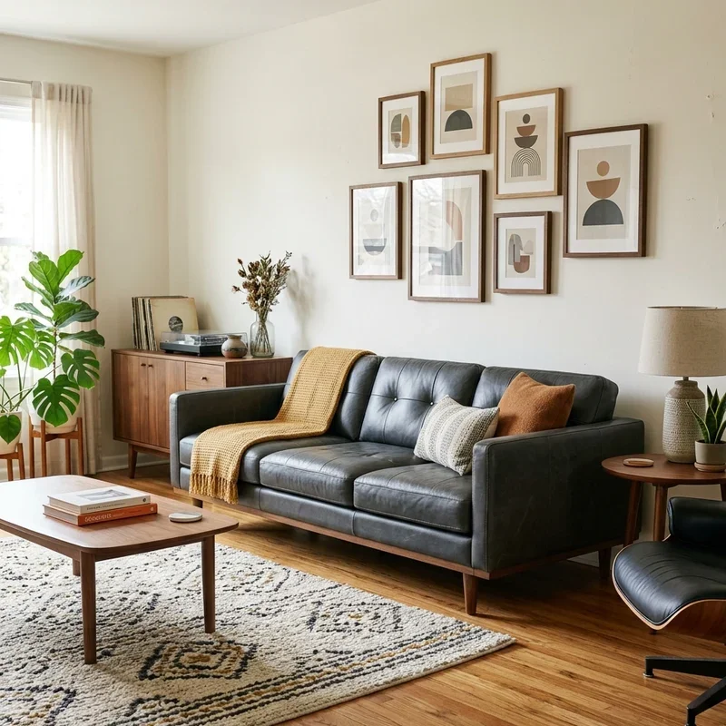 Dark Grey Leather Sofa Living Room Ideas