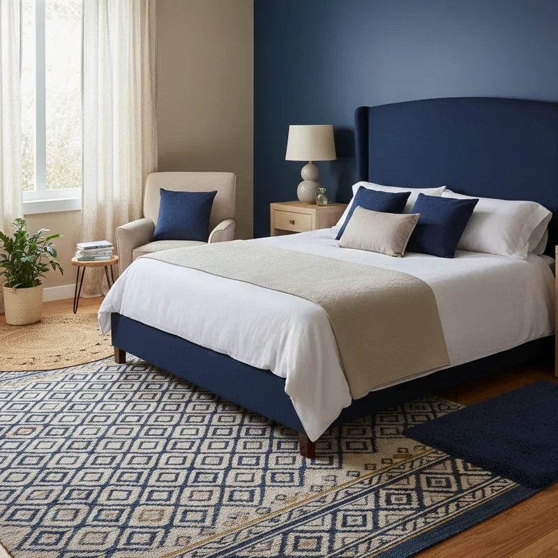 Navy Blue and Beige Bedroom Ideas