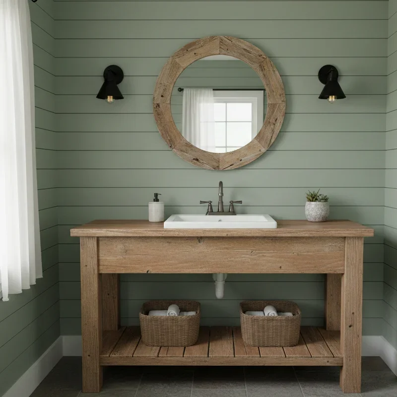 Farmhouse Half Bathroom Ideas