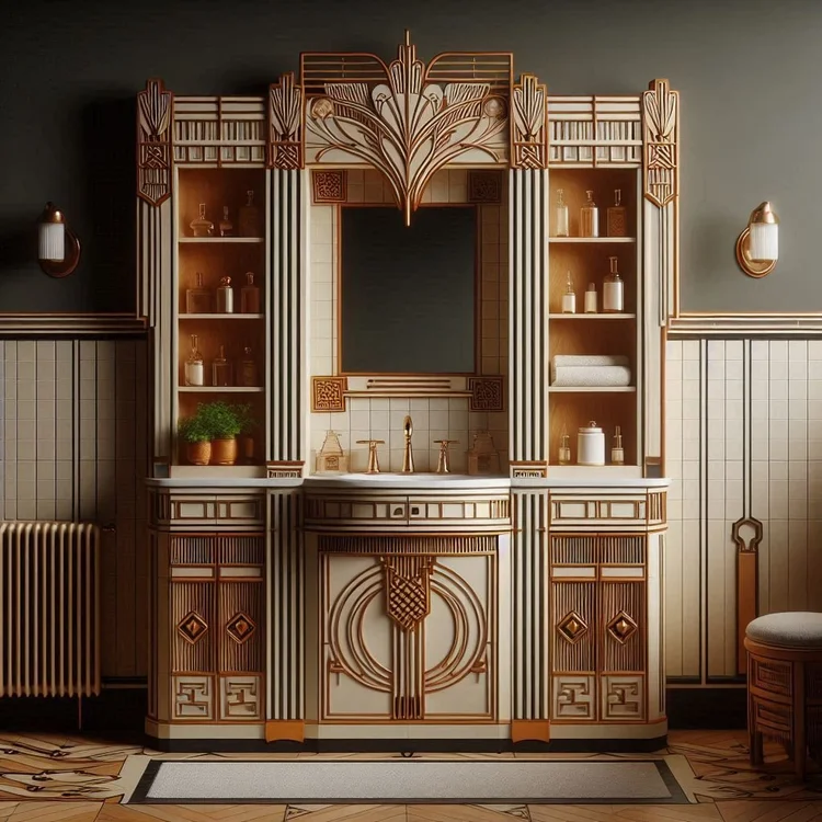 15 Art Deco Bathroom Cabinet Ideas for Glam Style