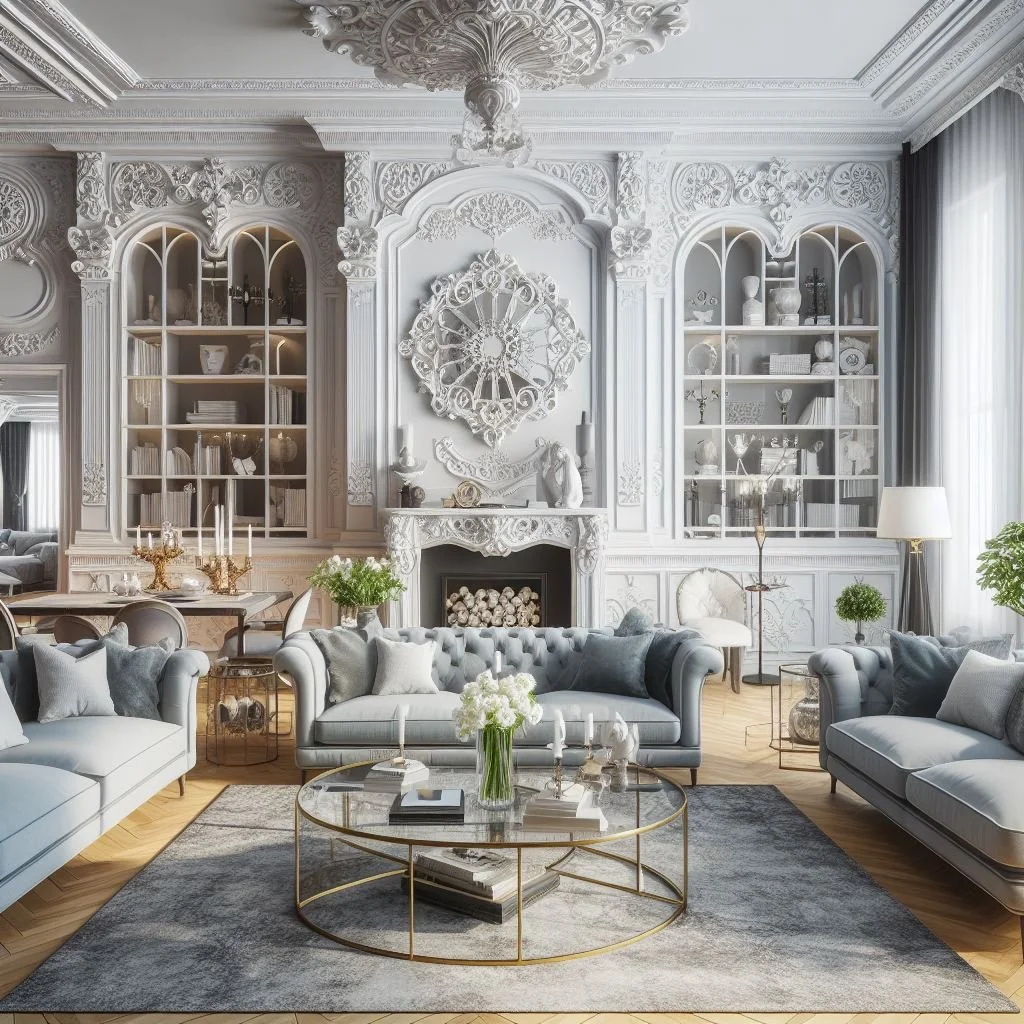 Modern Victorian Living Room Balancing Ornamentation