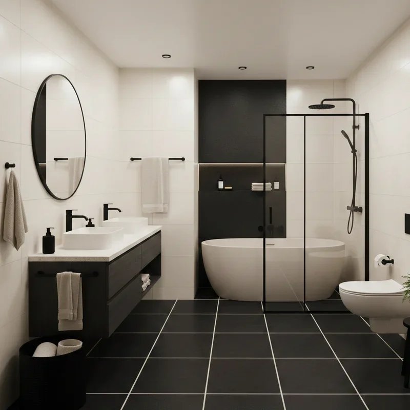 Black and Cream Bathroom Ideas