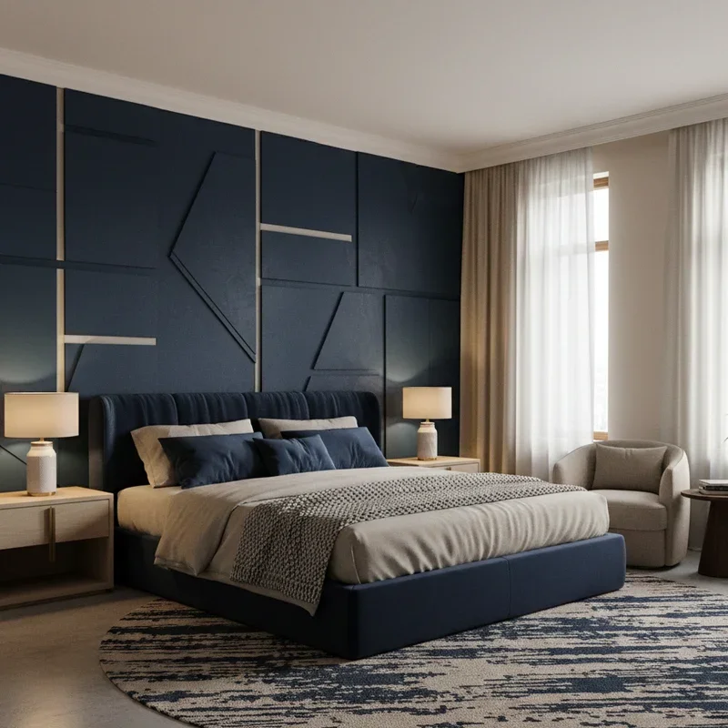 Navy Blue and Beige Bedroom Ideas