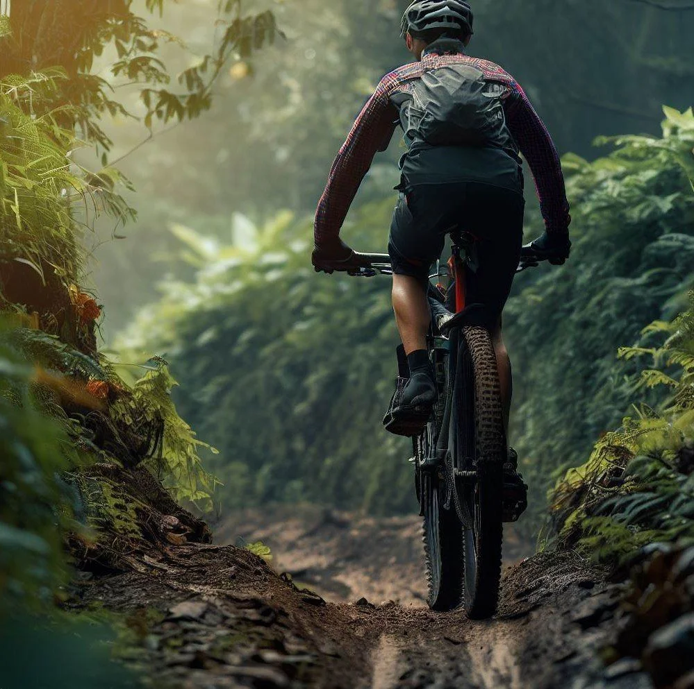 Mountain bikers on an exhilarating trail.