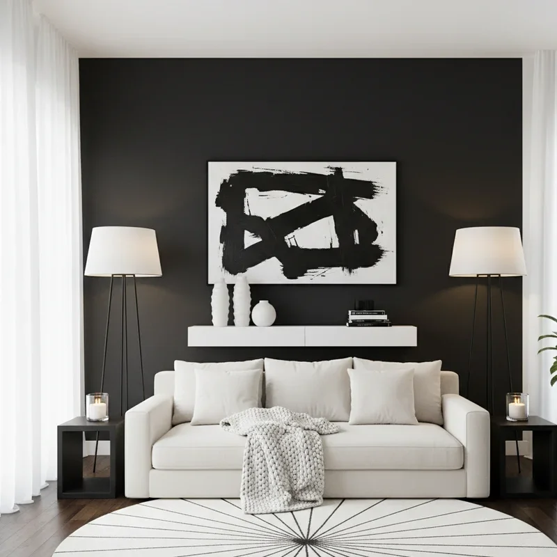 Black Wall Living Room Ideas