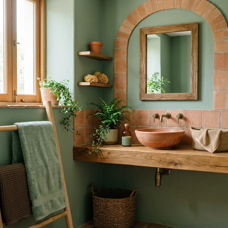 Green and Brown Bathroom Ideas