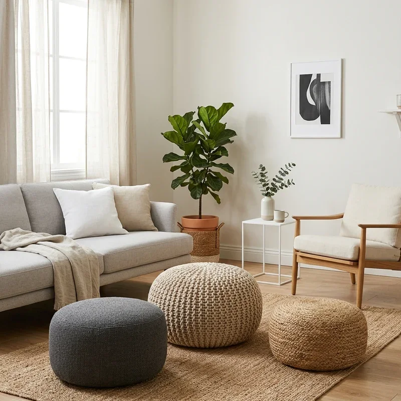 Pouf Living Room Ideas