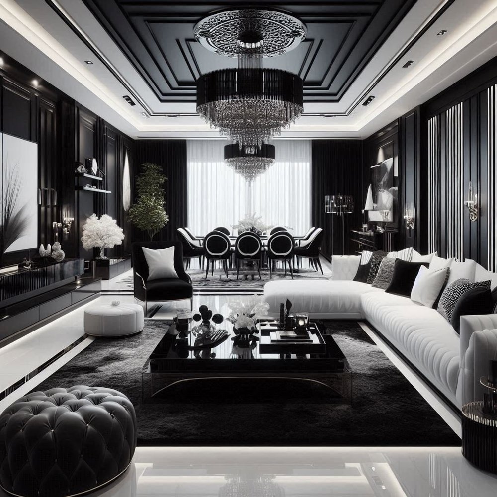 15 Luxury Black and White Living Room Ideas