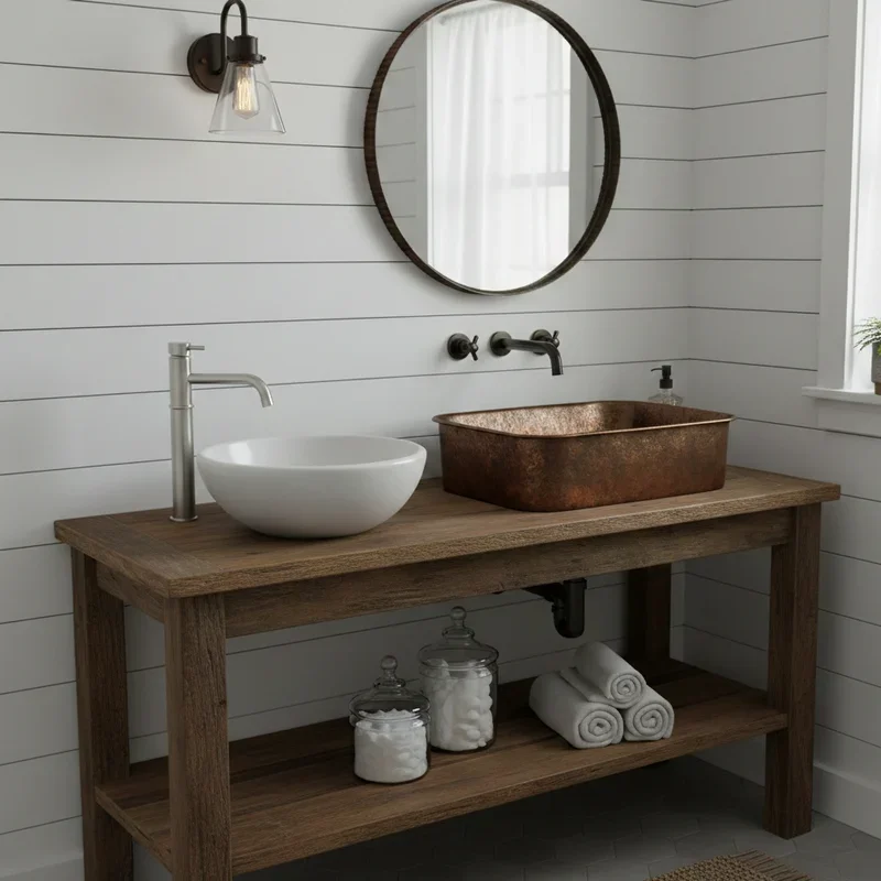 Farmhouse Half Bathroom Ideas