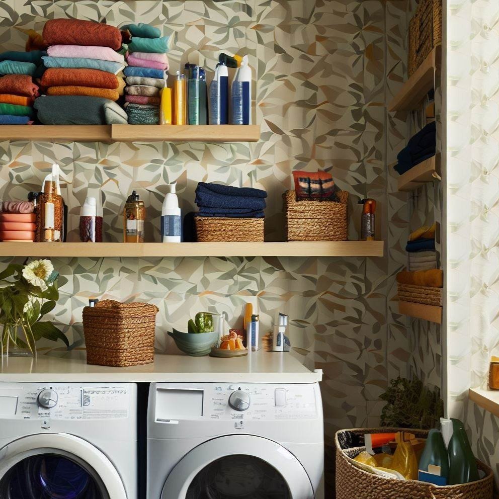 Laundryrooms Whimsical Bathroom Wallpaper Design Ideas