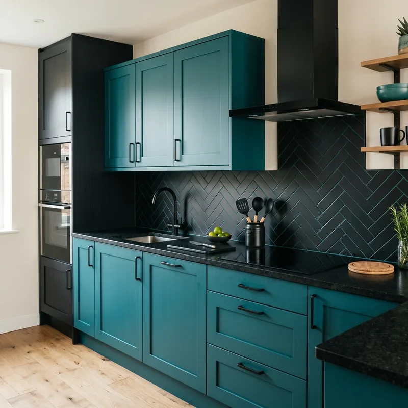 Black and Teal Kitchen Ideas