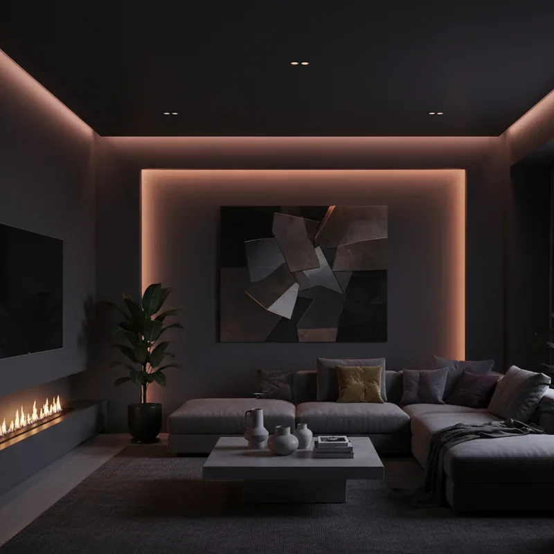 Black Wall Living Room Ideas