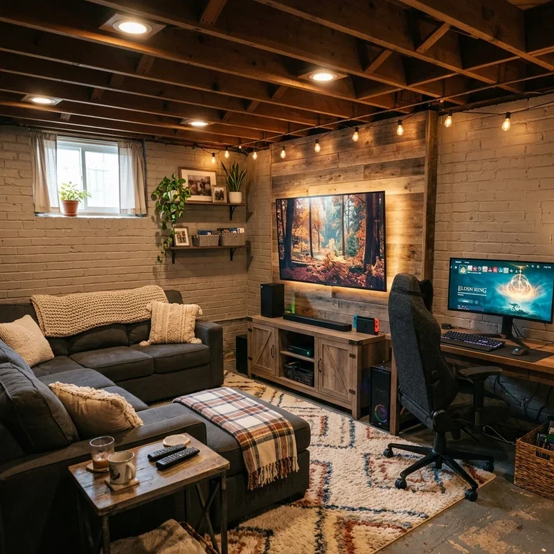 Cozy Basement TV Room Ideas