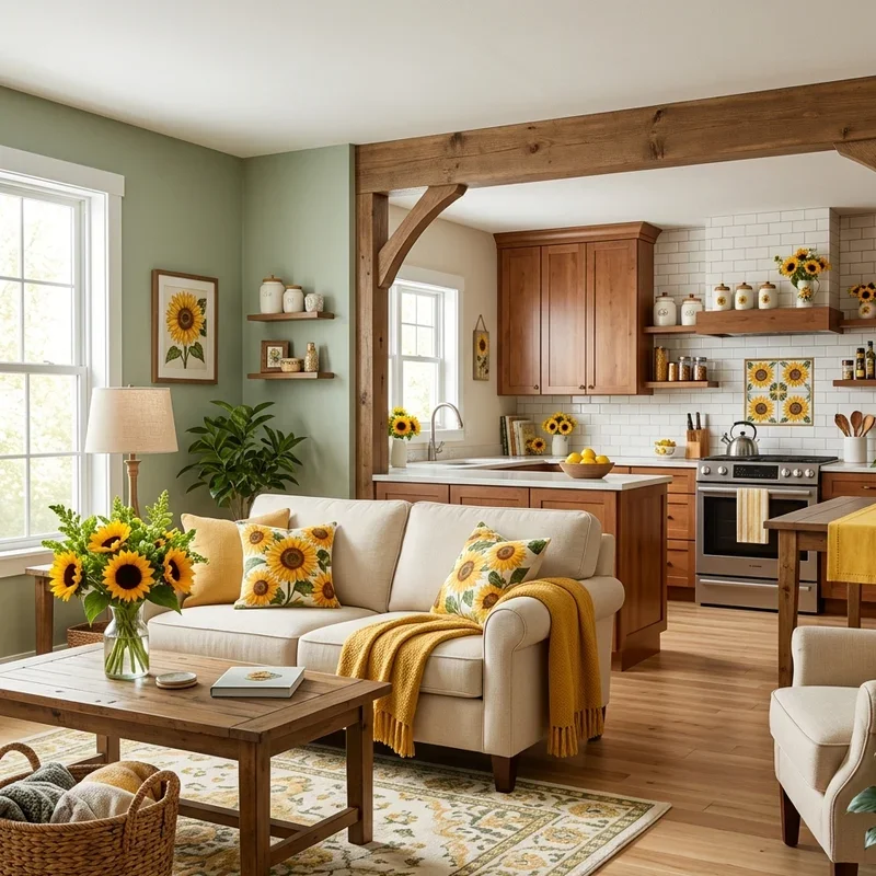 Sunflower Living Room Ideas