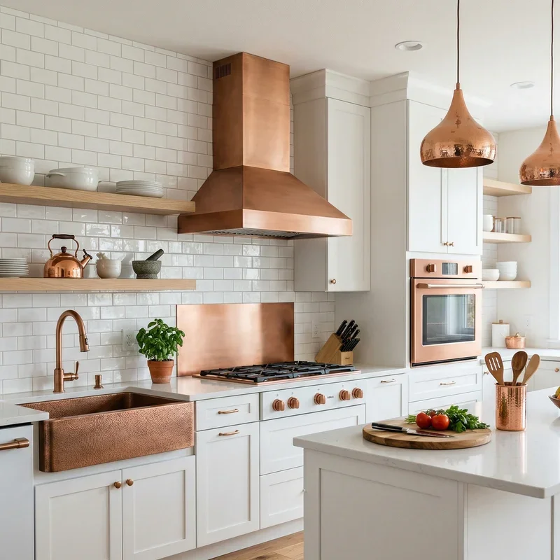 White and Copper Kitchen Ideas