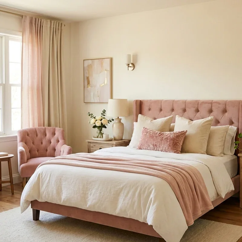 Pink and Cream Bedroom Ideas