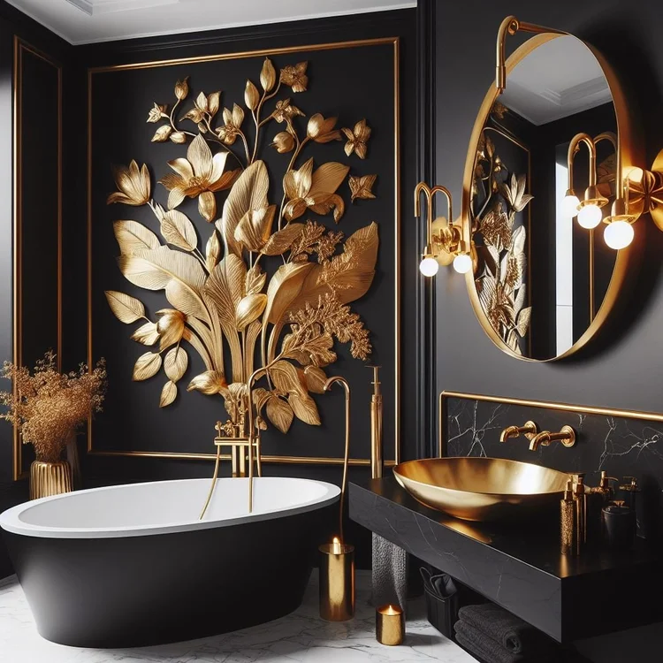 15 Luxurious Black and Gold Bathroom Ideas for Elegance