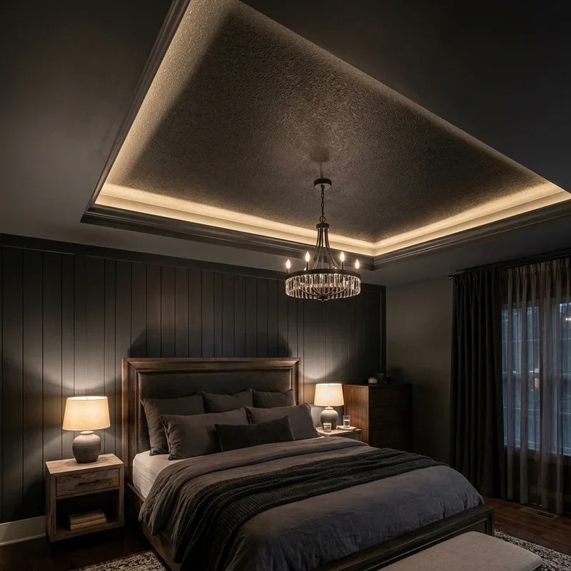 Dark Master Bedroom Tray Ceiling Ideas