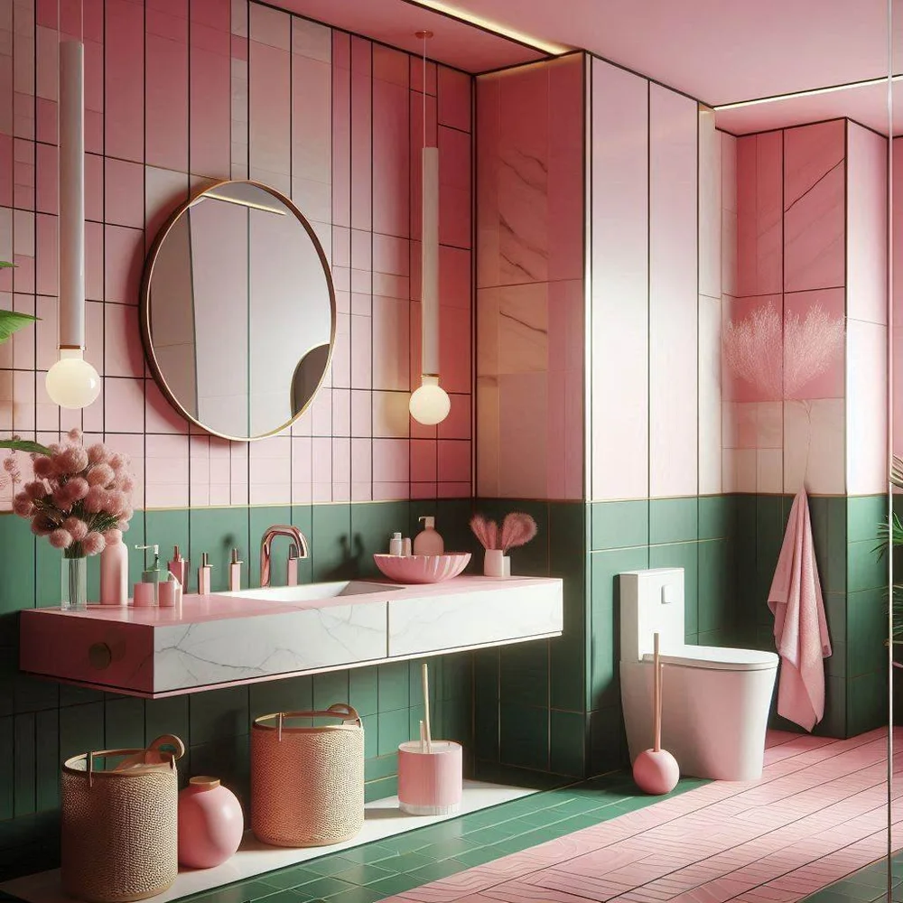 15 Pink and Green Bathroom Styles for a Bold Look