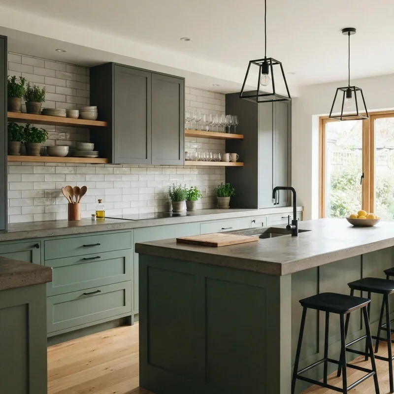 Green and Gray Kitchen Ideas