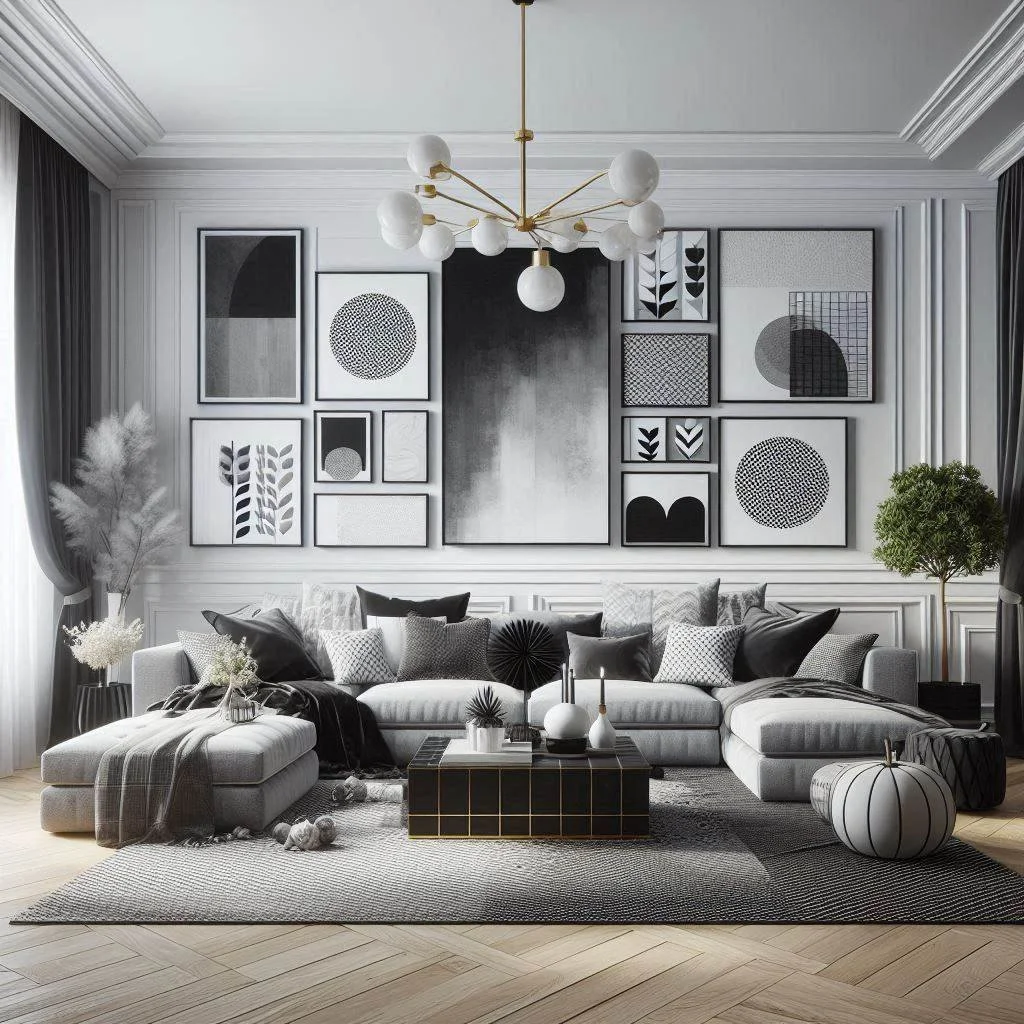 15 Black, White, and Grey Living Room Ideas