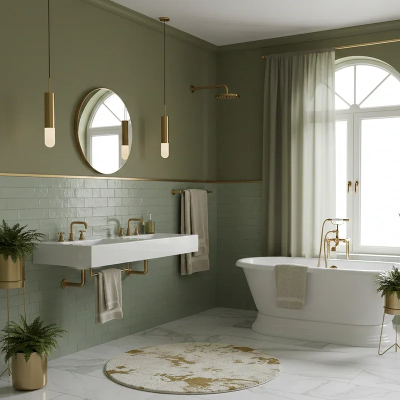 Green and Gold Bathroom Ideas