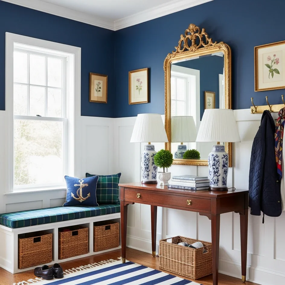 Preppy Entryway Decor: Monograms, Stripes, House Numbers