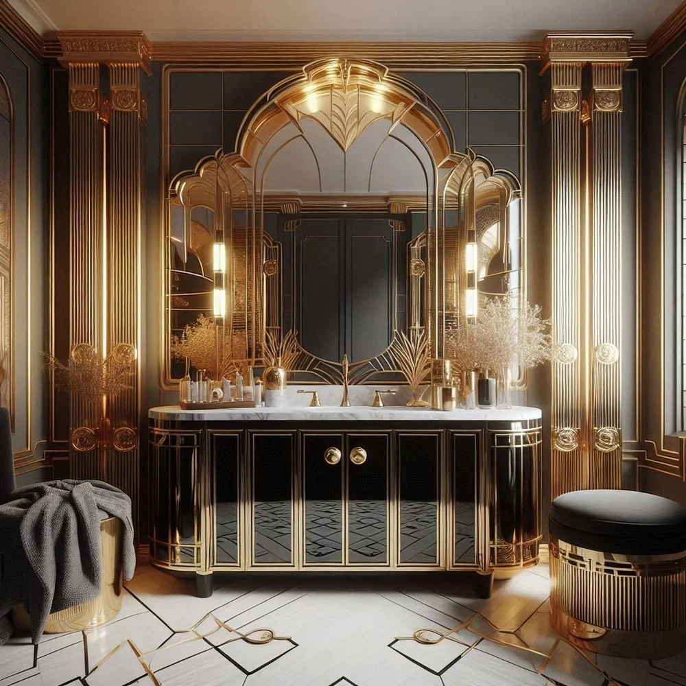15 Art Deco Bathroom Cabinet Ideas for Glam Style