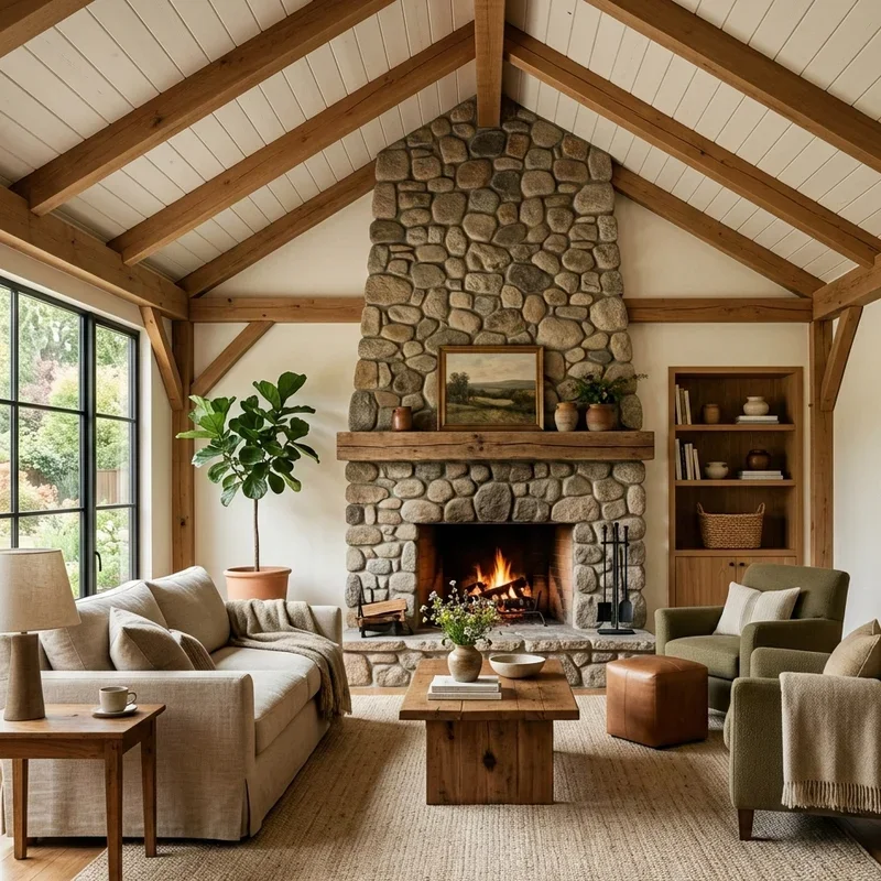 Living Room Vaulted Ceiling Fireplace Ideas