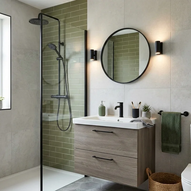 Grey and Green Bathroom Ideas