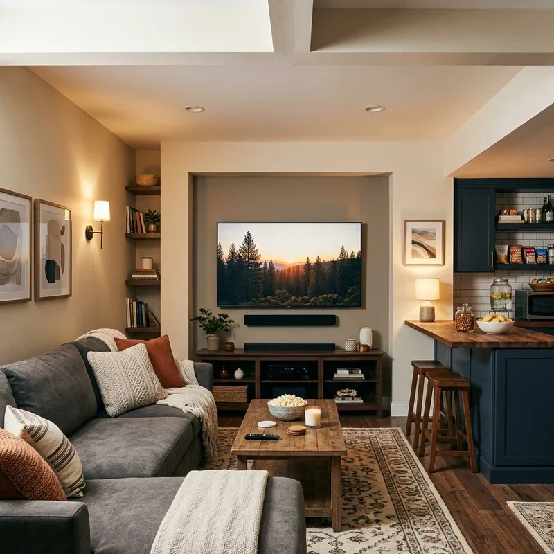 Cozy Basement TV Room Ideas